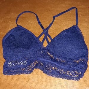 Navy blue cute lace bralette